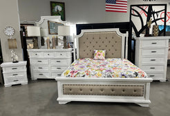 Sam White Queen Bedroom Set W/ FREE CHEST