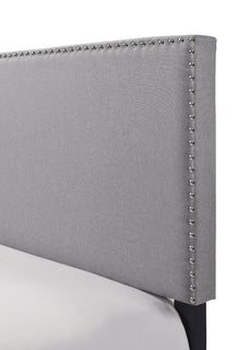 Erin Grey Nailhead Bed & Promo Mattress and Boxspring