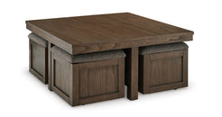 Boarder Coffee Table w/ 4 Stools