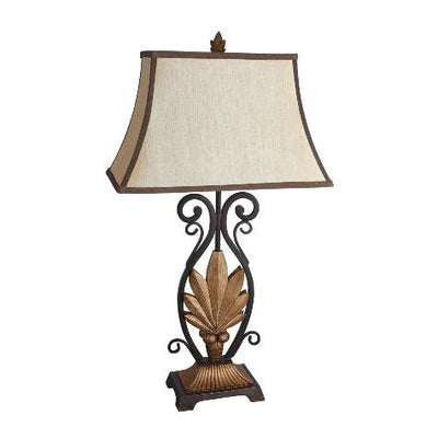 Gold Leaf Table Lamp Gold - Katy Furniture